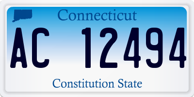CT license plate AC12494