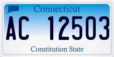 CT license plate AC12503