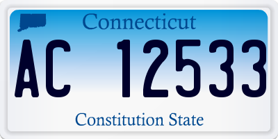 CT license plate AC12533