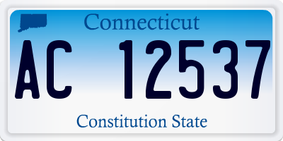 CT license plate AC12537