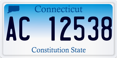 CT license plate AC12538