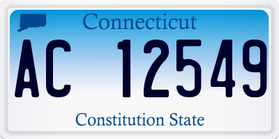 CT license plate AC12549