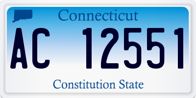 CT license plate AC12551