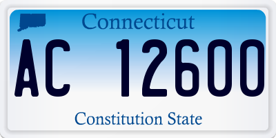 CT license plate AC12600