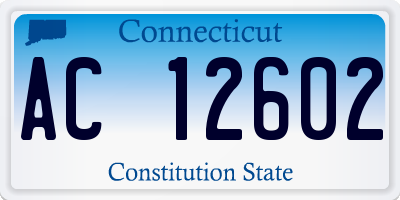 CT license plate AC12602