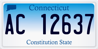 CT license plate AC12637