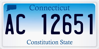 CT license plate AC12651