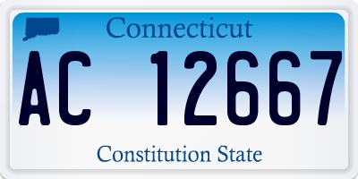 CT license plate AC12667
