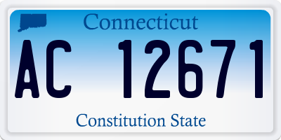 CT license plate AC12671