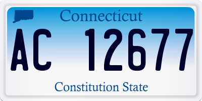 CT license plate AC12677
