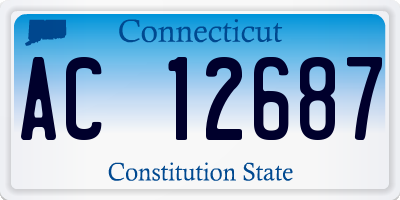 CT license plate AC12687