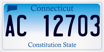 CT license plate AC12703
