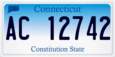 CT license plate AC12742