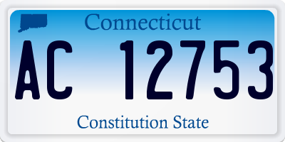 CT license plate AC12753