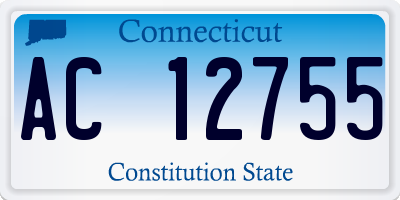CT license plate AC12755