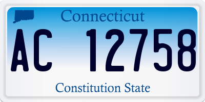 CT license plate AC12758
