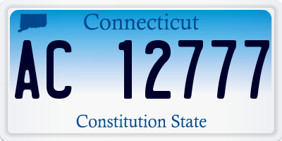 CT license plate AC12777