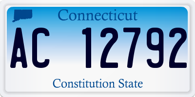 CT license plate AC12792