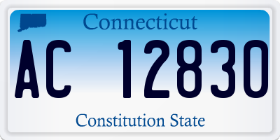 CT license plate AC12830