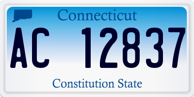 CT license plate AC12837