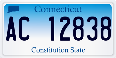 CT license plate AC12838