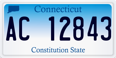 CT license plate AC12843