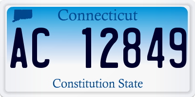 CT license plate AC12849