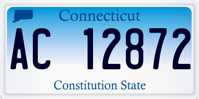 CT license plate AC12872