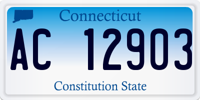 CT license plate AC12903