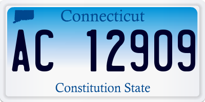 CT license plate AC12909