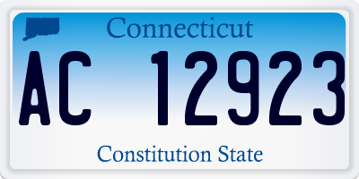 CT license plate AC12923