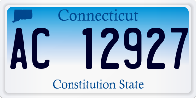 CT license plate AC12927