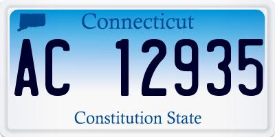 CT license plate AC12935