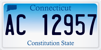 CT license plate AC12957
