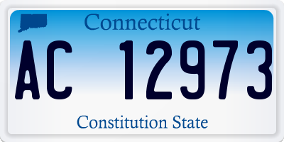 CT license plate AC12973