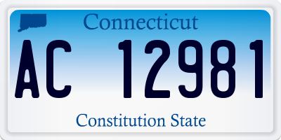 CT license plate AC12981