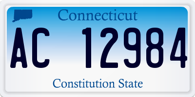 CT license plate AC12984