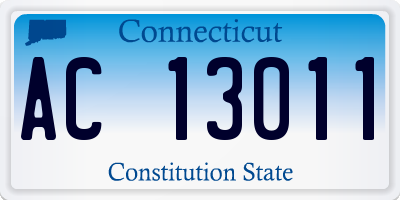 CT license plate AC13011