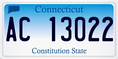 CT license plate AC13022