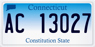 CT license plate AC13027