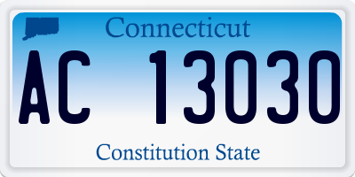 CT license plate AC13030