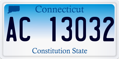CT license plate AC13032
