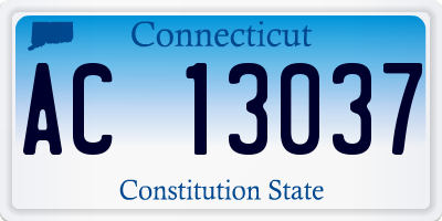 CT license plate AC13037