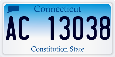 CT license plate AC13038