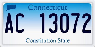 CT license plate AC13072