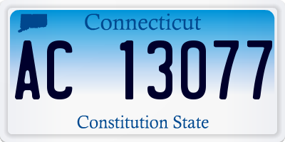 CT license plate AC13077