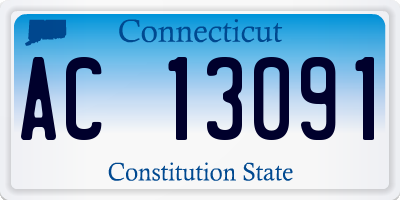 CT license plate AC13091