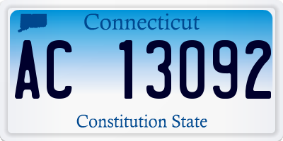 CT license plate AC13092