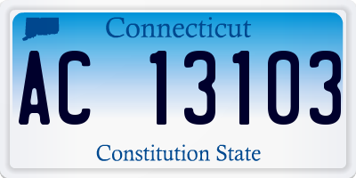 CT license plate AC13103