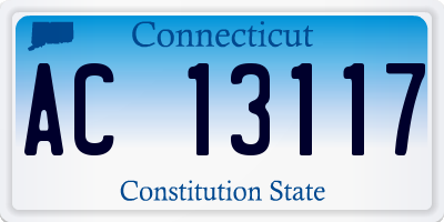 CT license plate AC13117